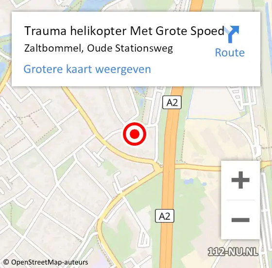 Locatie op kaart van de 112 melding: Trauma helikopter Met Grote Spoed Naar Zaltbommel, Oude Stationsweg op 21 augustus 2023 13:37