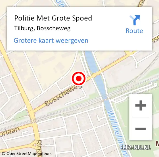 Locatie op kaart van de 112 melding: Politie Met Grote Spoed Naar Tilburg, Bosscheweg op 21 augustus 2023 15:07