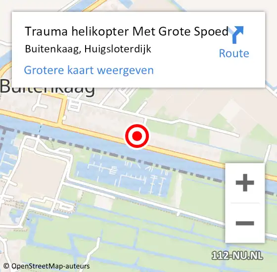 Locatie op kaart van de 112 melding: Trauma helikopter Met Grote Spoed Naar Buitenkaag, Huigsloterdijk op 21 augustus 2023 15:17