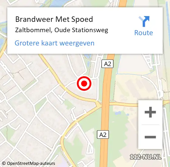 Locatie op kaart van de 112 melding: Brandweer Met Spoed Naar Zaltbommel, Oude Stationsweg op 21 augustus 2023 16:45