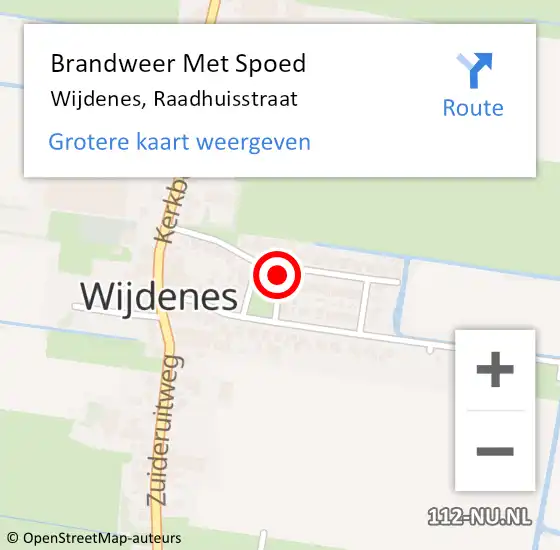 Locatie op kaart van de 112 melding: Brandweer Met Spoed Naar Wijdenes, Raadhuisstraat op 21 augustus 2023 17:50