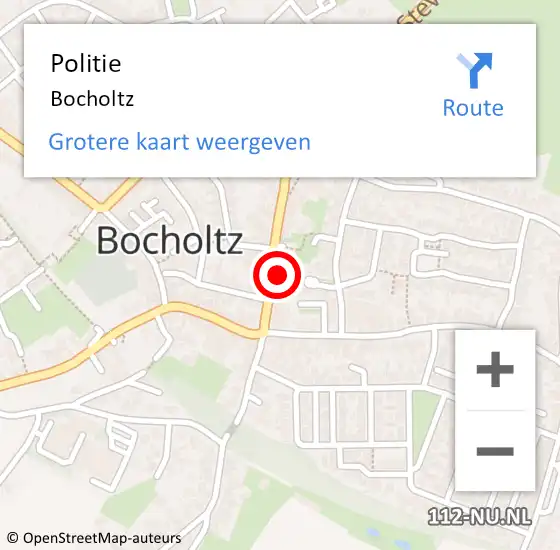 Locatie op kaart van de 112 melding: Politie Bocholtz op 21 augustus 2023 18:00