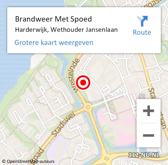 Locatie op kaart van de 112 melding: Brandweer Met Spoed Naar Harderwijk, Wethouder Jansenlaan op 21 augustus 2023 20:21