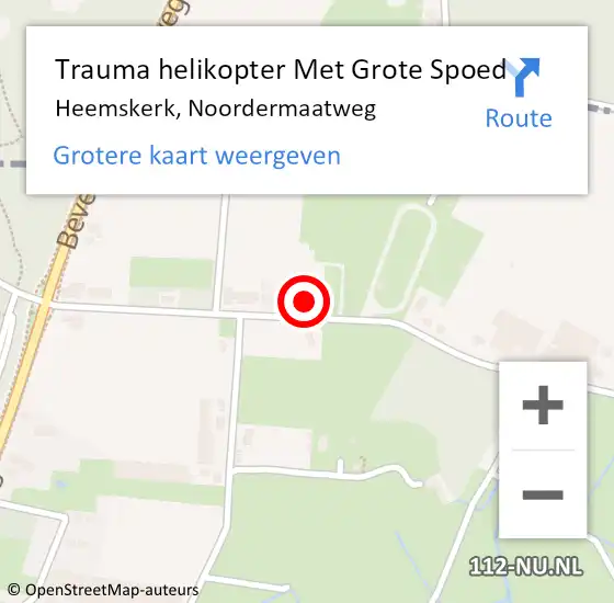 Locatie op kaart van de 112 melding: Trauma helikopter Met Grote Spoed Naar Heemskerk, Noordermaatweg op 21 augustus 2023 22:03