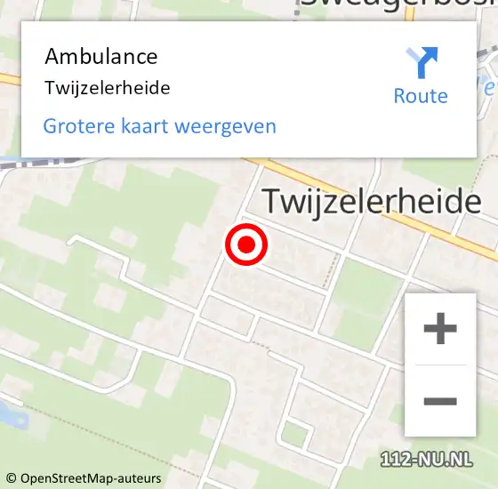 Locatie op kaart van de 112 melding: Ambulance Twijzelerheide op 22 augustus 2023 01:39