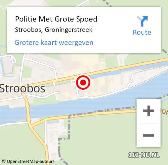 Locatie op kaart van de 112 melding: Politie Met Grote Spoed Naar Stroobos, Groningerstreek op 22 augustus 2023 06:04