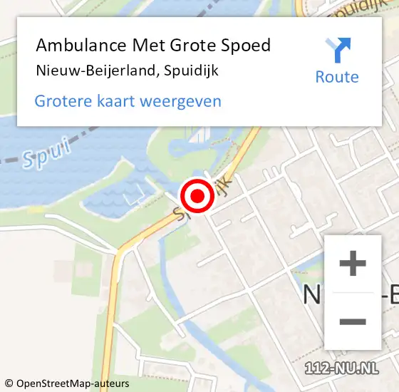 Locatie op kaart van de 112 melding: Ambulance Met Grote Spoed Naar Nieuw-Beijerland, Spuidijk op 22 augustus 2023 08:19