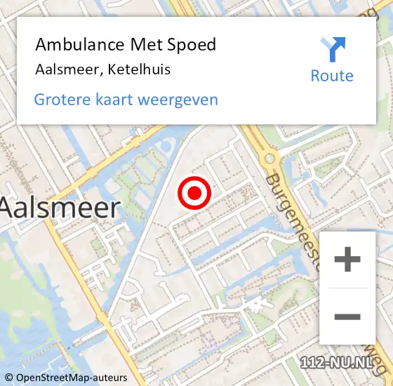 Locatie op kaart van de 112 melding: Ambulance Met Spoed Naar Aalsmeer, Ketelhuis op 22 augustus 2023 12:17