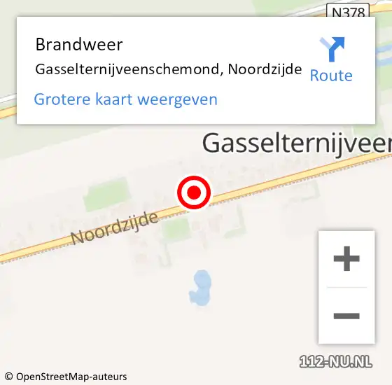Locatie op kaart van de 112 melding: Brandweer Gasselternijveenschemond, Noordzijde op 22 augustus 2023 12:57