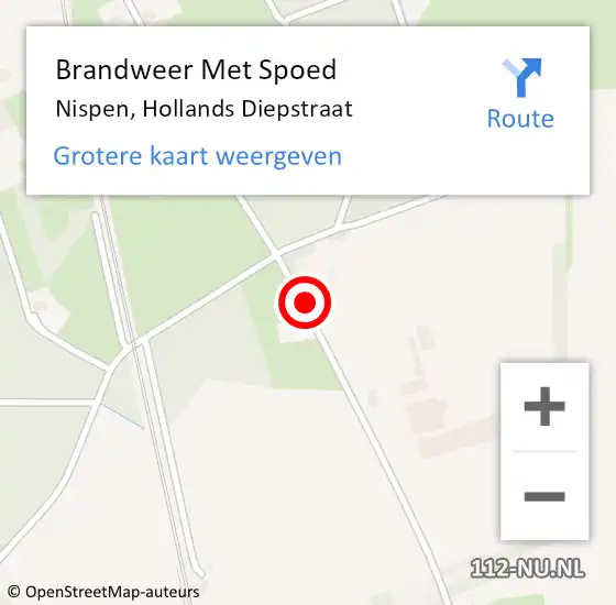 Locatie op kaart van de 112 melding: Brandweer Met Spoed Naar Nispen, Hollands Diepstraat op 22 augustus 2023 17:14