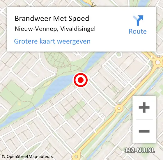 Locatie op kaart van de 112 melding: Brandweer Met Spoed Naar Nieuw-Vennep, Vivaldisingel op 22 augustus 2023 20:34