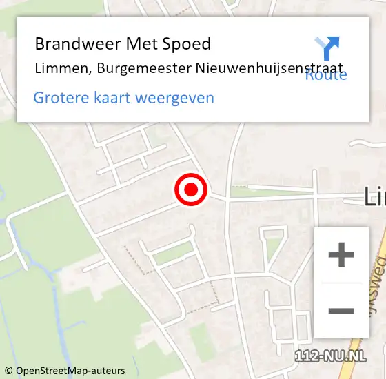 Locatie op kaart van de 112 melding: Brandweer Met Spoed Naar Limmen, Burgemeester Nieuwenhuijsenstraat op 23 augustus 2023 08:38