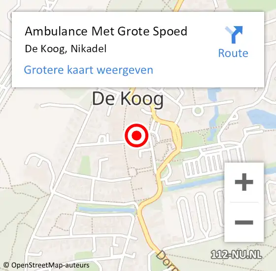 Locatie op kaart van de 112 melding: Ambulance Met Grote Spoed Naar De Koog, Nikadel op 23 augustus 2023 12:39