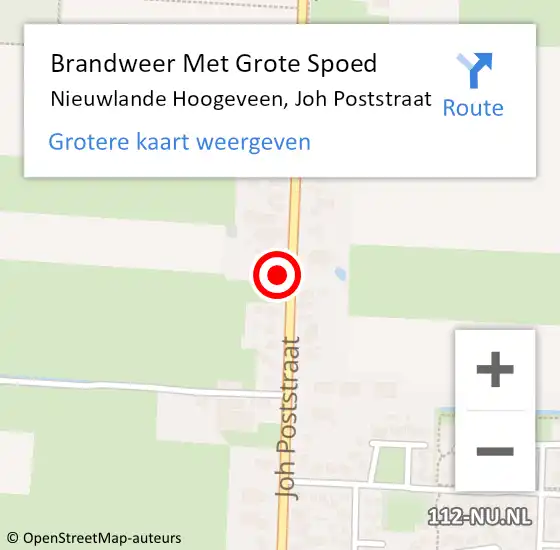 Locatie op kaart van de 112 melding: Brandweer Met Grote Spoed Naar Nieuwlande Hoogeveen, Joh Poststraat op 23 augustus 2023 22:25