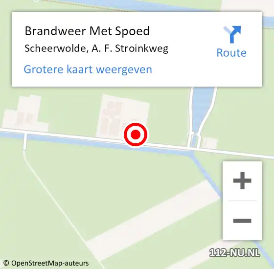 Locatie op kaart van de 112 melding: Brandweer Met Spoed Naar Scheerwolde, A. F. Stroinkweg op 24 augustus 2023 05:12