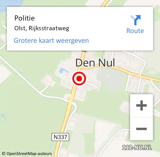 Locatie op kaart van de 112 melding: Politie Olst, Rijksstraatweg op 24 augustus 2023 06:03