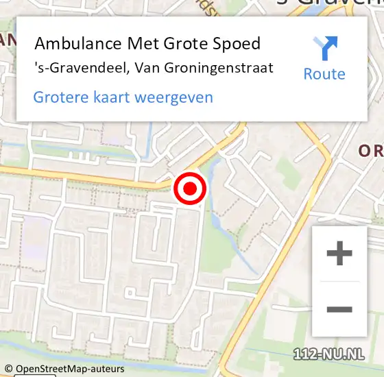 Locatie op kaart van de 112 melding: Ambulance Met Grote Spoed Naar 's-Gravendeel, Vezelstraat op 24 augustus 2023 06:22