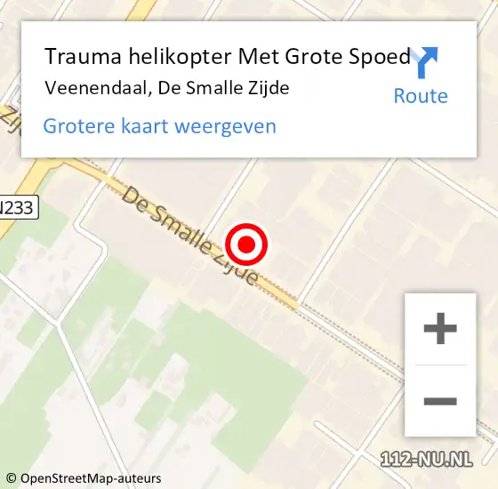 Locatie op kaart van de 112 melding: Trauma helikopter Met Grote Spoed Naar Veenendaal, De Smalle Zijde op 24 augustus 2023 08:54