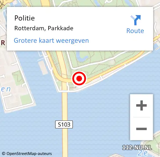 Locatie op kaart van de 112 melding: Politie Rotterdam, Parkkade op 24 augustus 2023 09:02