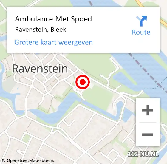 Locatie op kaart van de 112 melding: Ambulance Met Spoed Naar Ravenstein, Bleek op 5 september 2014 18:30