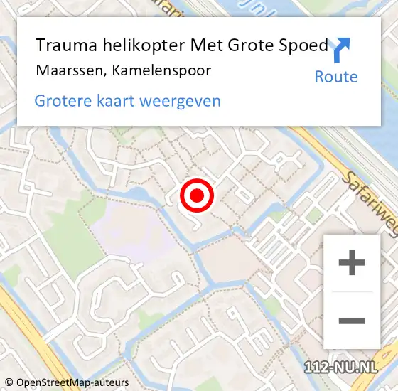 Locatie op kaart van de 112 melding: Trauma helikopter Met Grote Spoed Naar Maarssen, Kamelenspoor op 24 augustus 2023 12:57