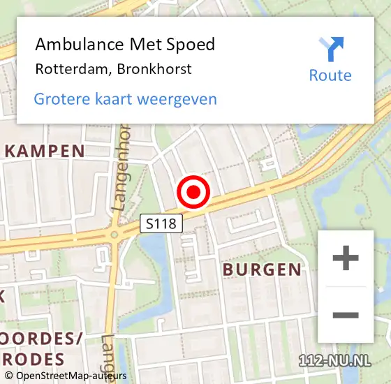 Locatie op kaart van de 112 melding: Ambulance Met Spoed Naar Rotterdam, Bronkhorst op 24 augustus 2023 13:15