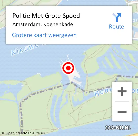 Locatie op kaart van de 112 melding: Politie Met Grote Spoed Naar Amsterdam, Koenenkade op 24 augustus 2023 17:26