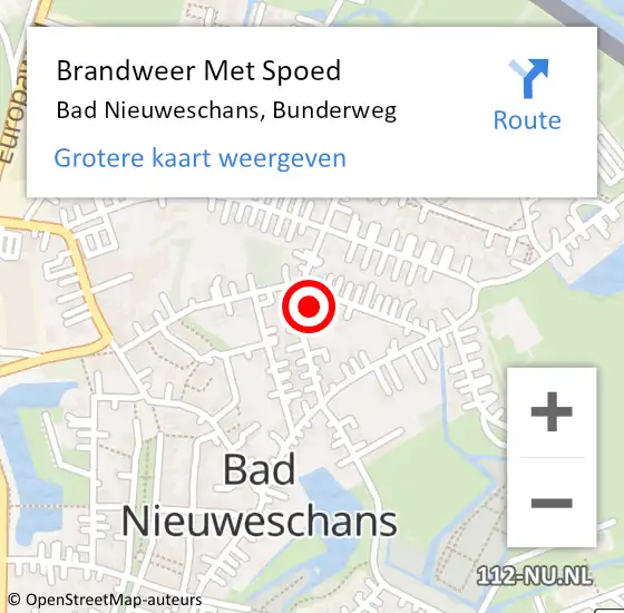Locatie op kaart van de 112 melding: Brandweer Met Spoed Naar Bad Nieuweschans, Bunderweg op 24 augustus 2023 17:29