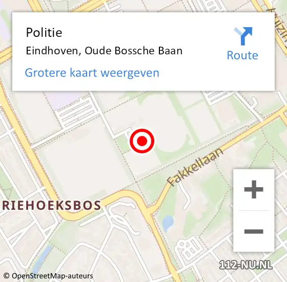 Locatie op kaart van de 112 melding: Politie Eindhoven, Oude Bossche Baan op 24 augustus 2023 21:14