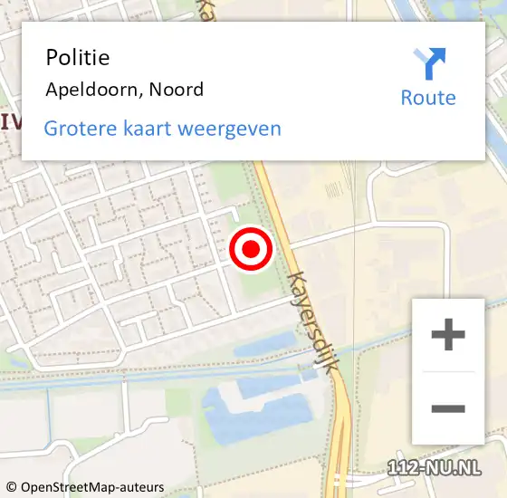 Locatie op kaart van de 112 melding: Politie Apeldoorn, Noord op 25 augustus 2023 07:05
