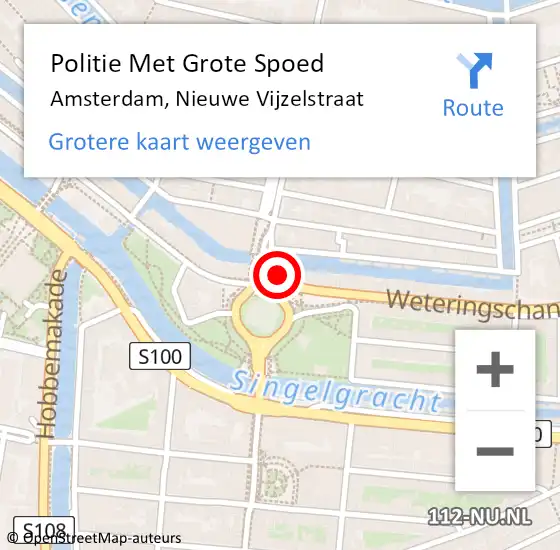 Locatie op kaart van de 112 melding: Politie Met Grote Spoed Naar Amsterdam, Nieuwe Vijzelstraat op 25 augustus 2023 11:08