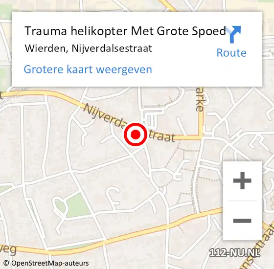 Locatie op kaart van de 112 melding: Trauma helikopter Met Grote Spoed Naar Wierden, Nijverdalsestraat op 25 augustus 2023 13:48