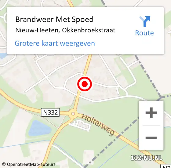 Locatie op kaart van de 112 melding: Brandweer Met Spoed Naar Nieuw-Heeten, Okkenbroekstraat op 25 augustus 2023 15:50