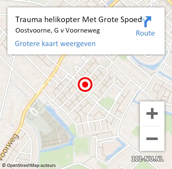 Locatie op kaart van de 112 melding: Trauma helikopter Met Grote Spoed Naar Oostvoorne, G v Voorneweg op 25 augustus 2023 15:54