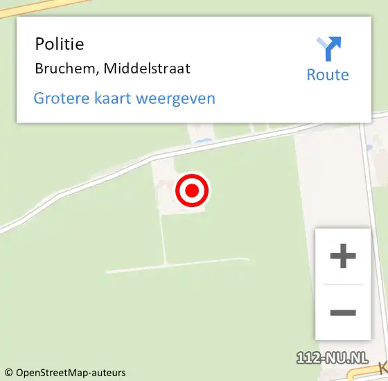 Locatie op kaart van de 112 melding: Politie Bruchem, Middelstraat op 25 augustus 2023 17:39