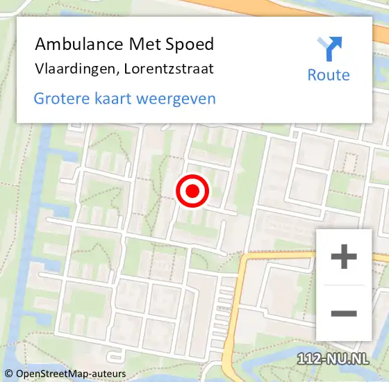Locatie op kaart van de 112 melding: Ambulance Met Spoed Naar Vlaardingen, Lorentzstraat op 25 augustus 2023 20:24