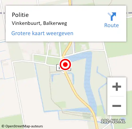 Locatie op kaart van de 112 melding: Politie Vinkenbuurt, Balkerweg op 25 augustus 2023 23:29