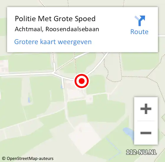 Locatie op kaart van de 112 melding: Politie Met Grote Spoed Naar Achtmaal, Roosendaalsebaan op 26 augustus 2023 02:27