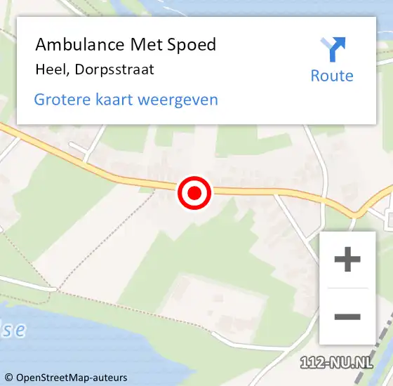 Locatie op kaart van de 112 melding: Ambulance Met Spoed Naar Heel, Dorpsstraat op 26 augustus 2023 07:28