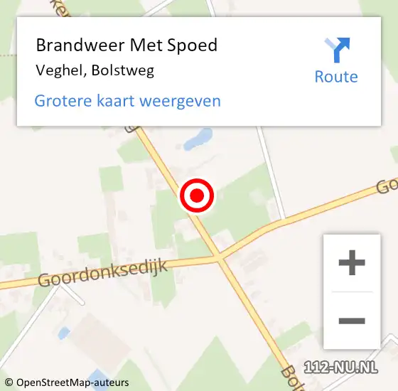 Locatie op kaart van de 112 melding: Brandweer Met Spoed Naar Veghel, Bolstweg op 26 augustus 2023 10:49