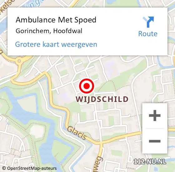 Locatie op kaart van de 112 melding: Ambulance Met Spoed Naar Gorinchem, Hoofdwal op 26 augustus 2023 10:56