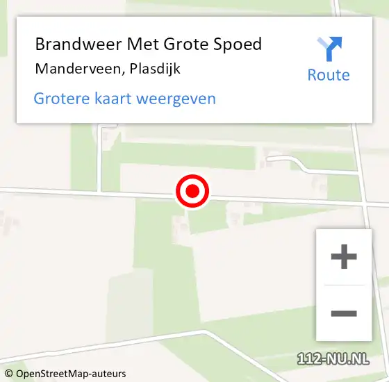 Locatie op kaart van de 112 melding: Brandweer Met Grote Spoed Naar Manderveen, Plasdijk op 26 augustus 2023 17:30