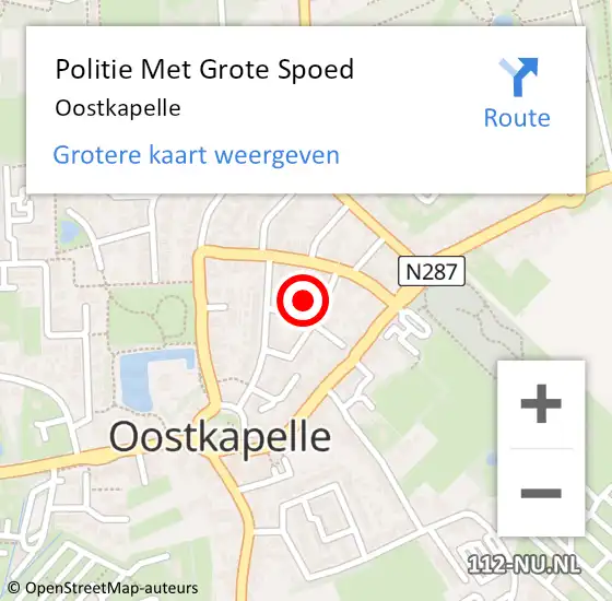 Locatie op kaart van de 112 melding: Politie Met Grote Spoed Naar Oostkapelle op 26 augustus 2023 18:15
