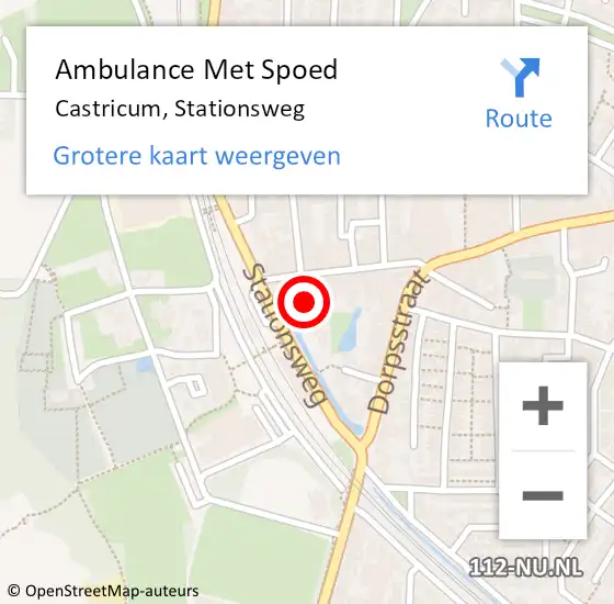 Locatie op kaart van de 112 melding: Ambulance Met Spoed Naar Castricum, Stationsweg op 26 augustus 2023 20:30