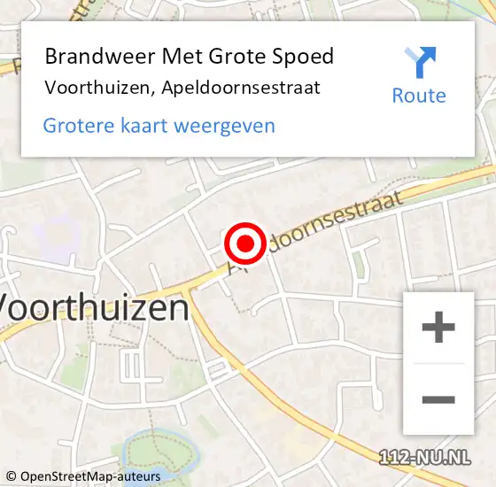 Locatie op kaart van de 112 melding: Brandweer Met Grote Spoed Naar Voorthuizen, Apeldoornsestraat op 26 augustus 2023 22:23