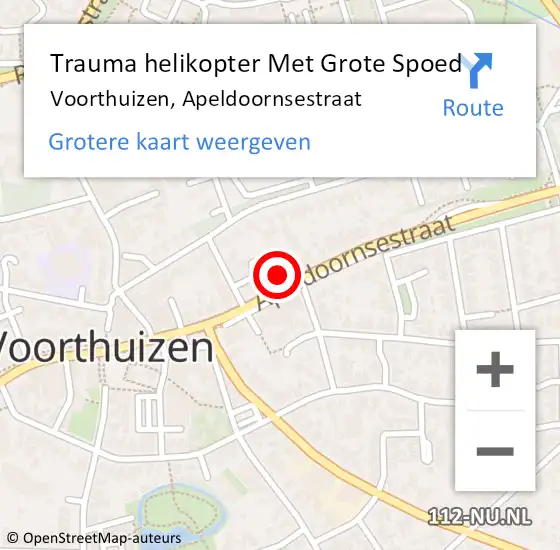 Locatie op kaart van de 112 melding: Trauma helikopter Met Grote Spoed Naar Voorthuizen, Apeldoornsestraat op 26 augustus 2023 22:27