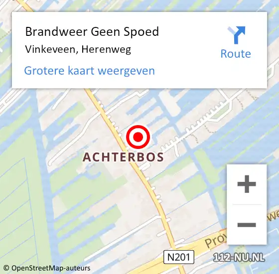 Locatie op kaart van de 112 melding: Brandweer Geen Spoed Naar Vinkeveen, Herenweg op 27 augustus 2023 13:14