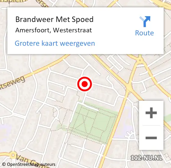 Locatie op kaart van de 112 melding: Brandweer Met Spoed Naar Amersfoort, Westerstraat op 27 augustus 2023 13:57