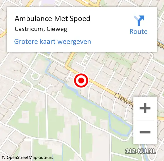 Locatie op kaart van de 112 melding: Ambulance Met Spoed Naar Castricum, Cieweg op 28 augustus 2023 05:06