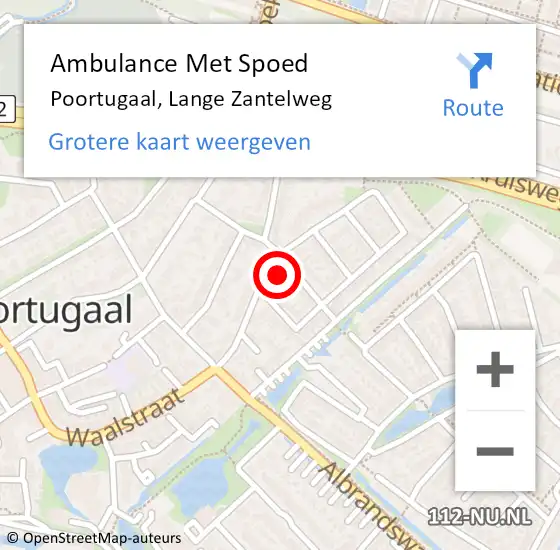 Locatie op kaart van de 112 melding: Ambulance Met Spoed Naar Poortugaal, Lange Zantelweg op 28 augustus 2023 07:32